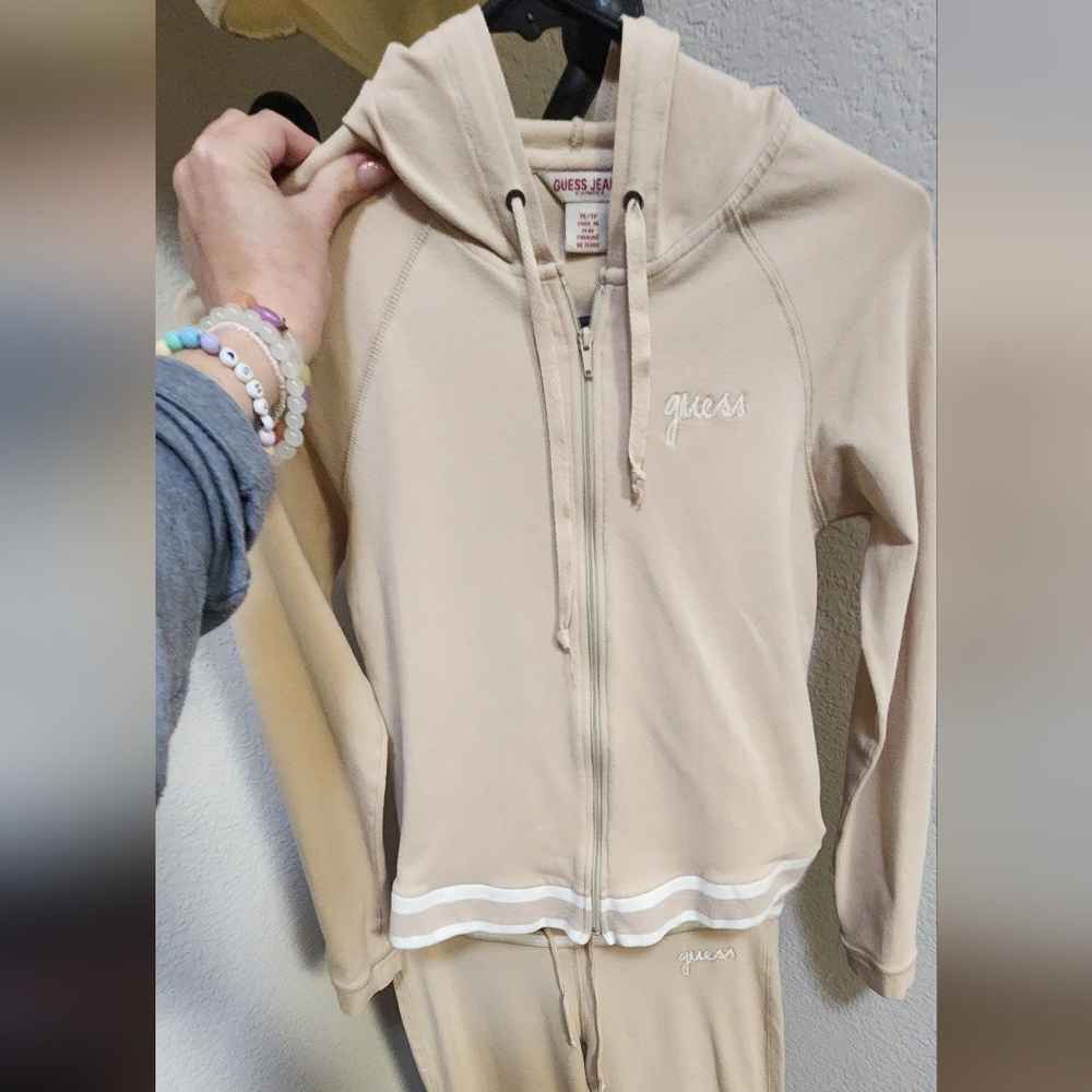 GUESS 2pc Beige Jumpsuit Set